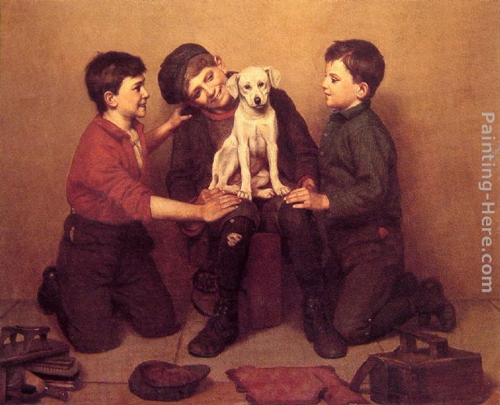 The Foundling painting - John George Brown The Foundling art painting